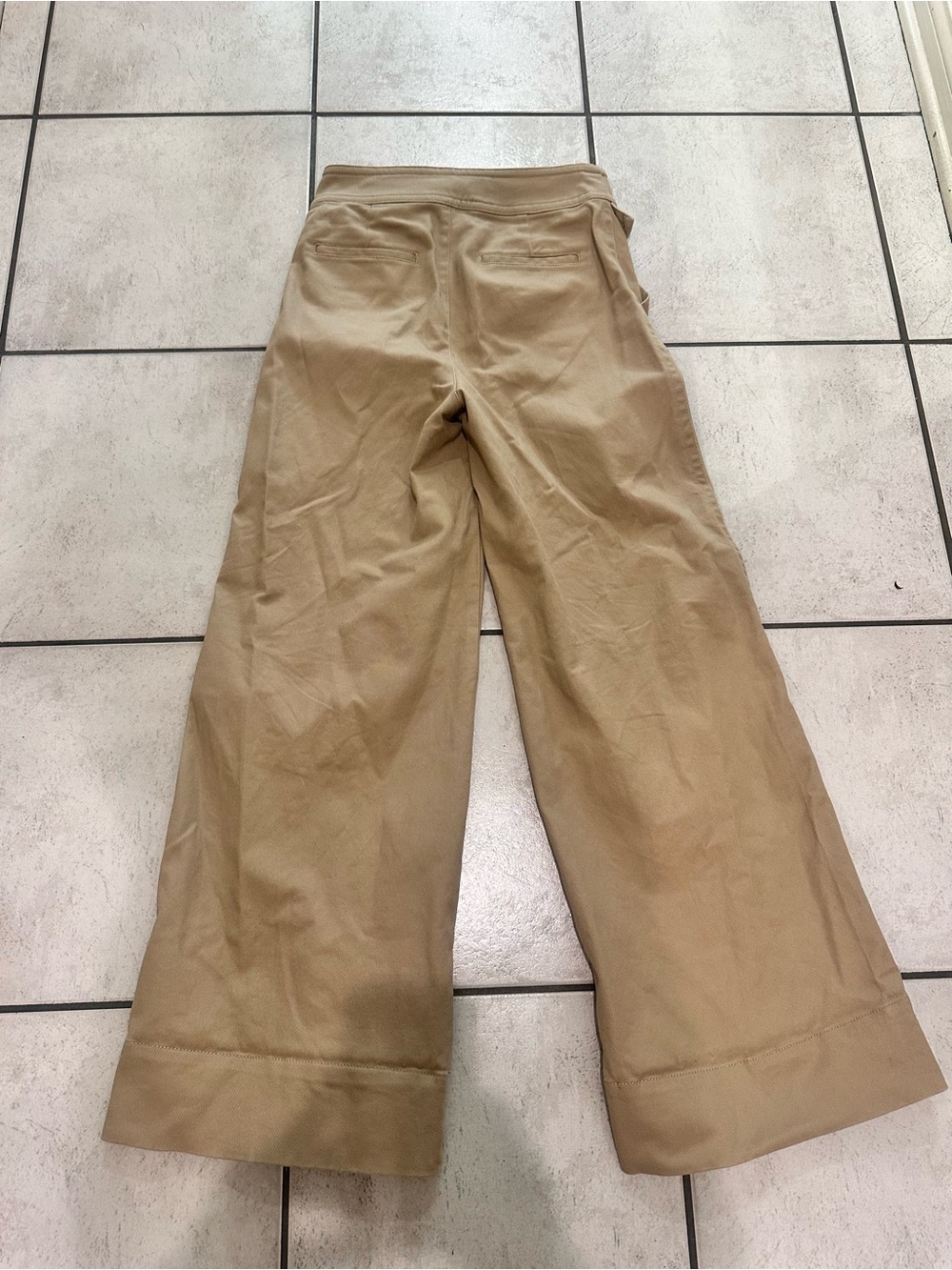 J. Crew Women’s Wide Leg Cotton Twill Pants Khaki High Rise Trousers - Picture 9 of 12
